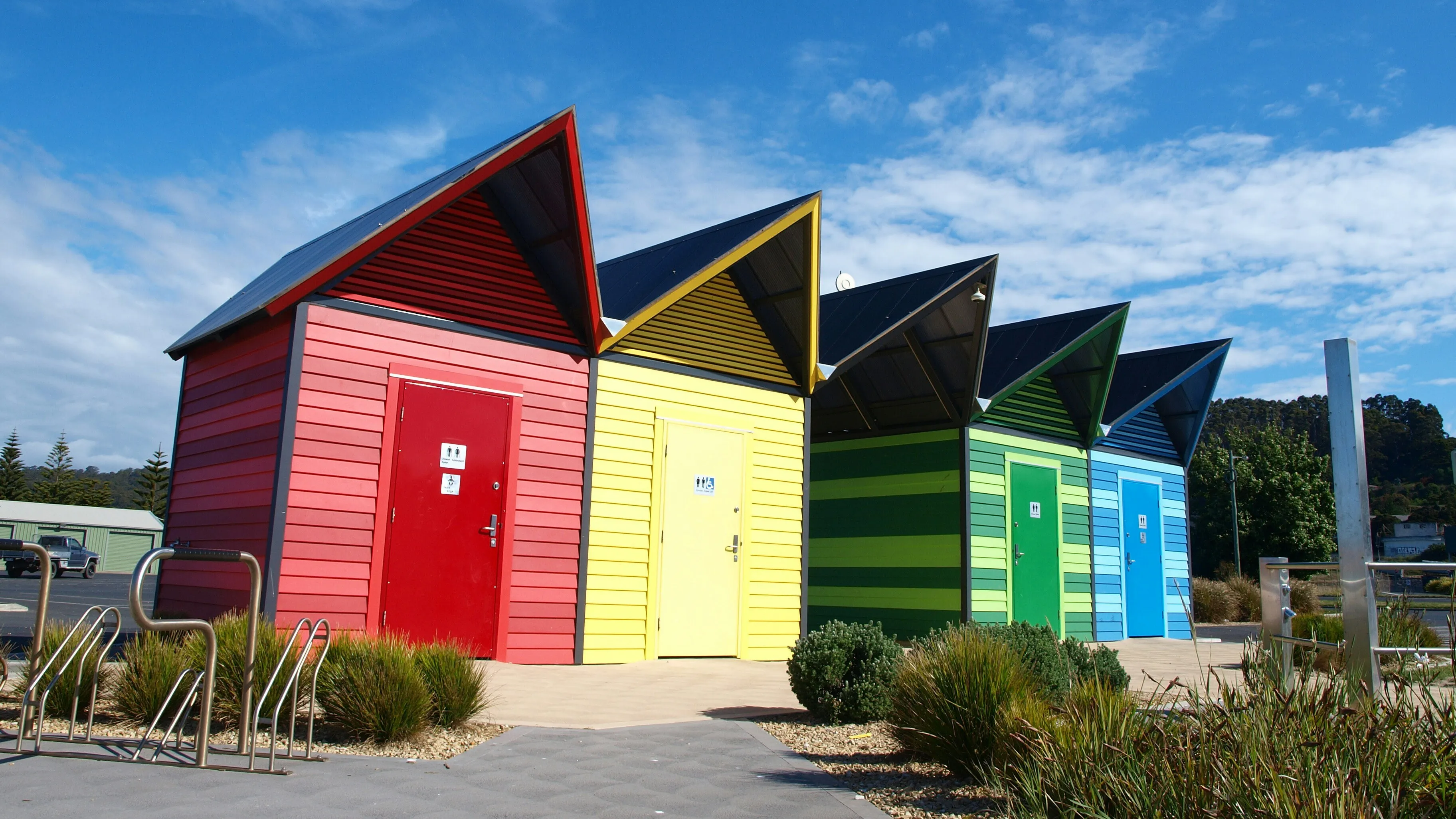 The colourful foreshore amenities at Burnie on the North-West coast