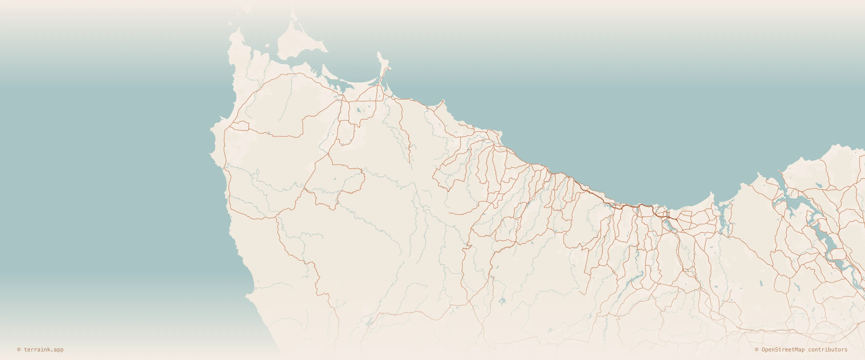 Map of Summit Communications' coverage across North-West Tasmania, from Smithton to Deloraine